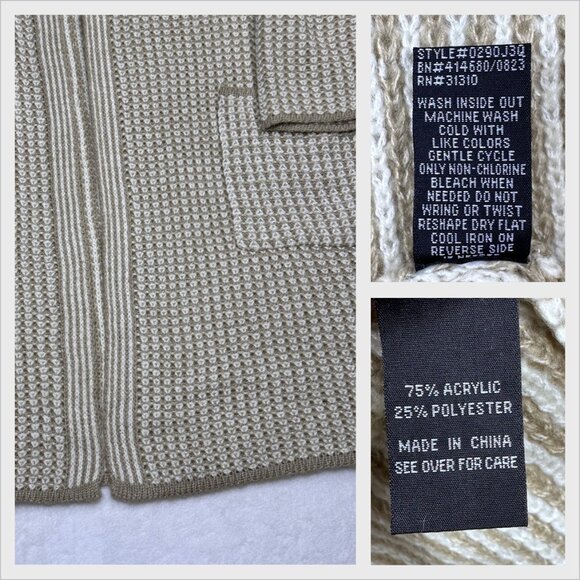 Fortune + Ivy Soft Chunky Longline Open Front Cardigan Knitted Beige/Cream Sz L - Picture 8 of 10